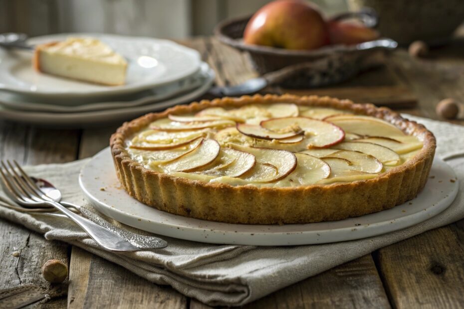 Apfelkuchen mit Vanillepudding