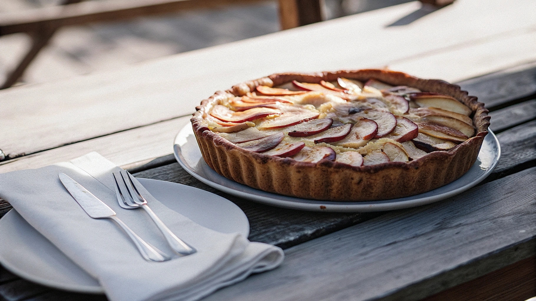 Apfelkuchen mit Vanillepudding